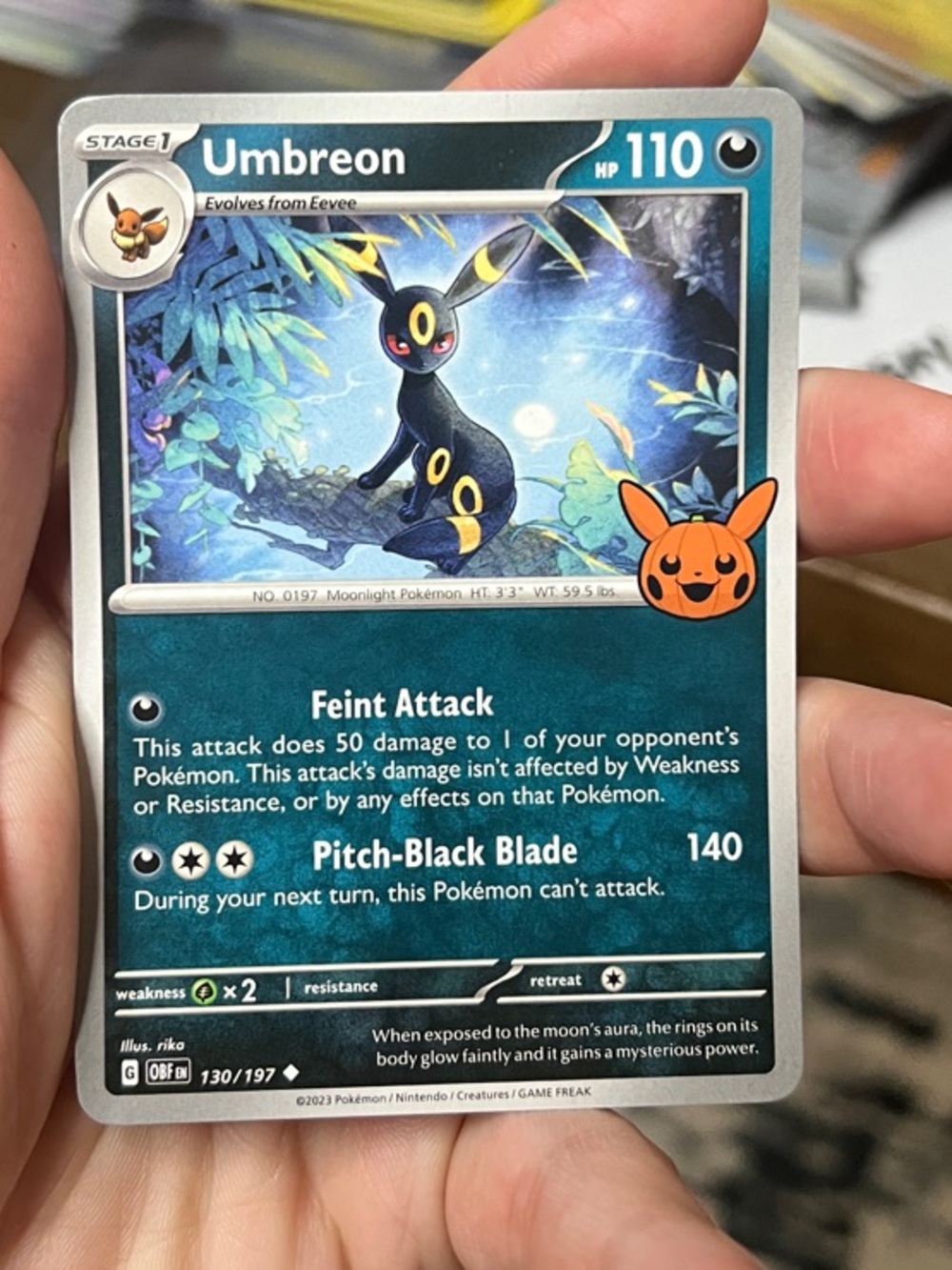 🌗Umbreon TCG Pokemon Trading Card – 130/197